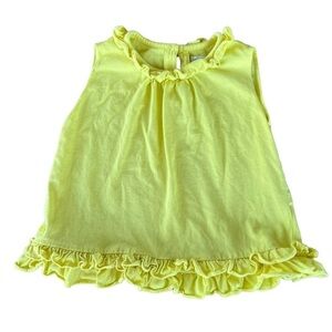 Ralph Lauren Double Ruffle Sleeveless Dress Toddler Size 18 Months Bright Yellow